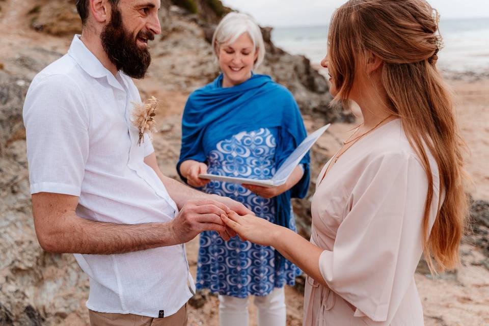 On the beach for a vow renewal