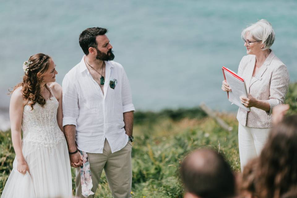 Clifftop wedding ceremony