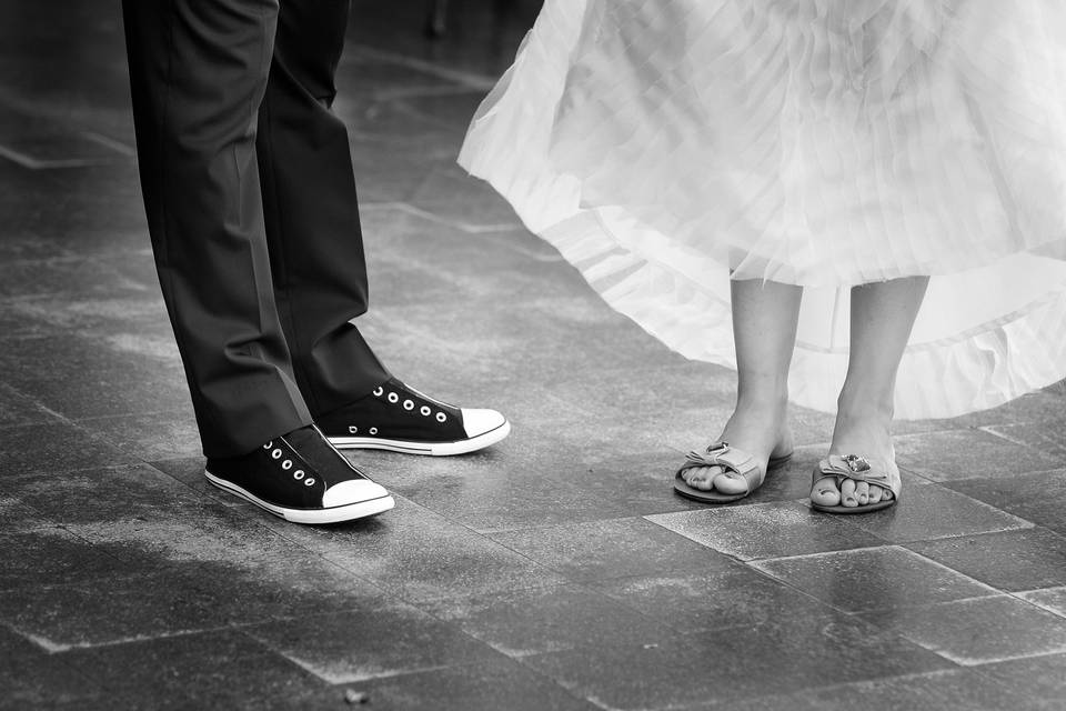 Cute bride and groom