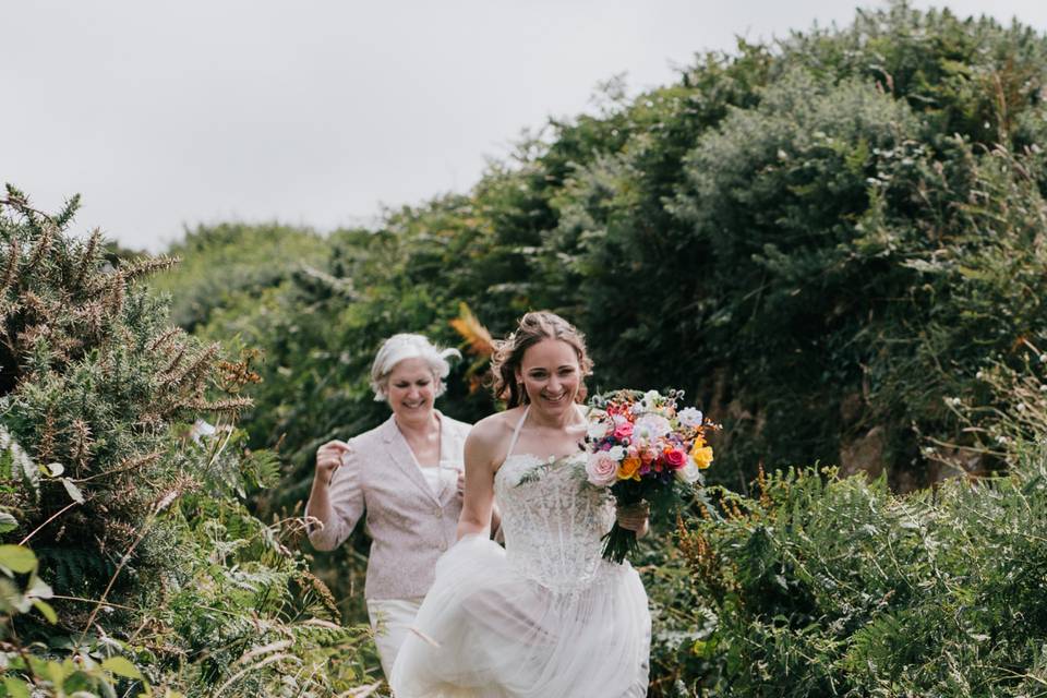 Fireside winter elopement