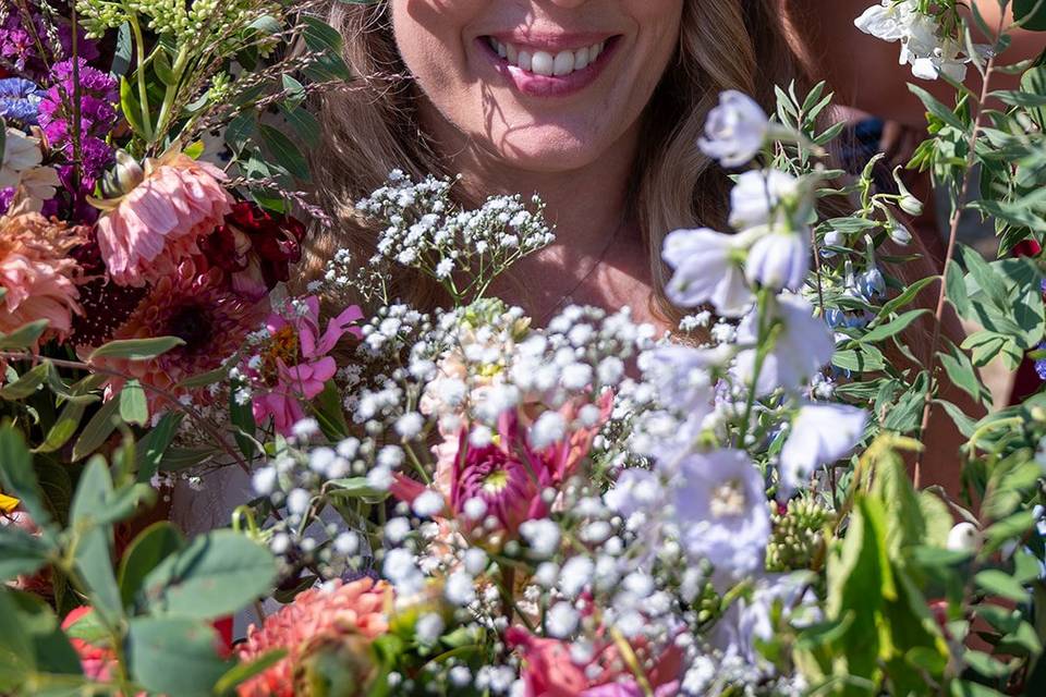 Flowers and bride