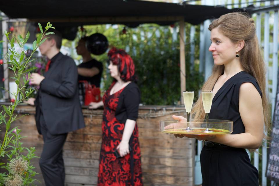 Garden and courtyard drinks reception