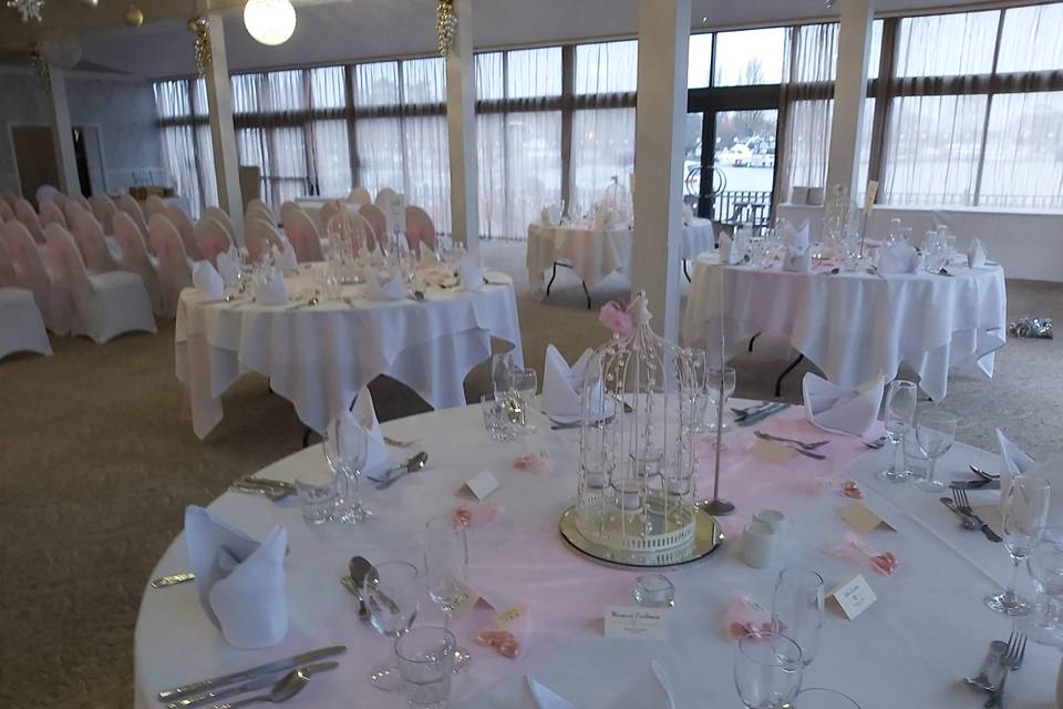 Pretty pink wedding set up