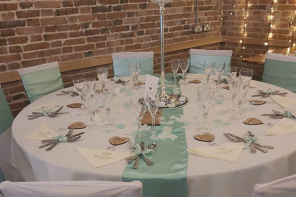 Wedding table set up