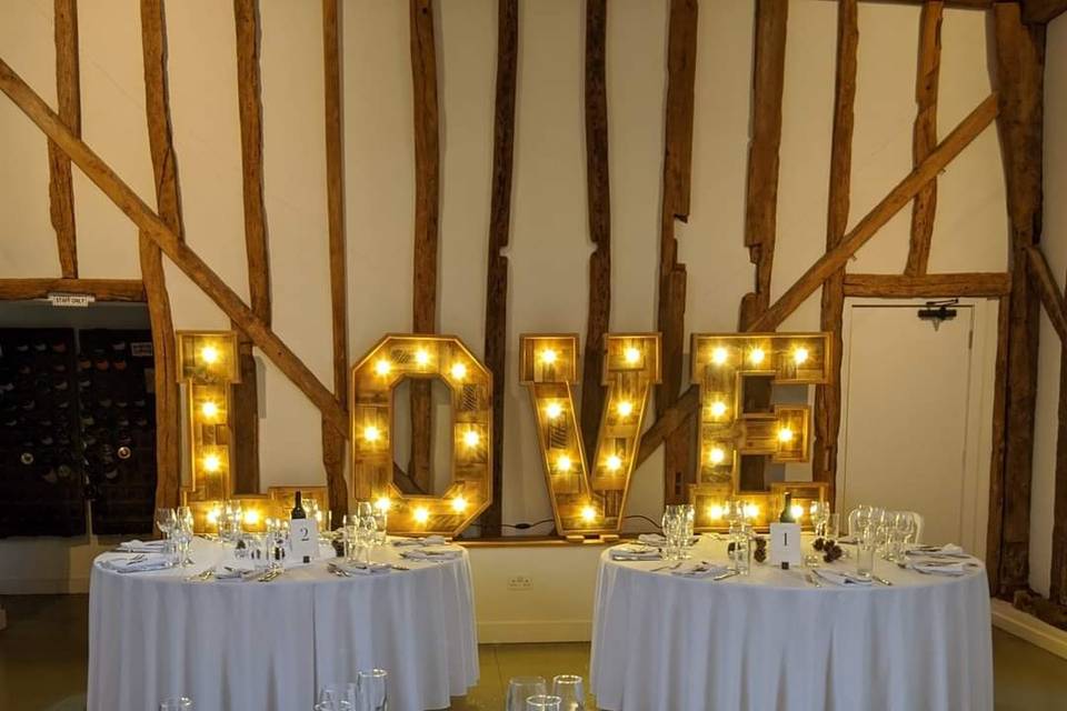 Light up rustic letters