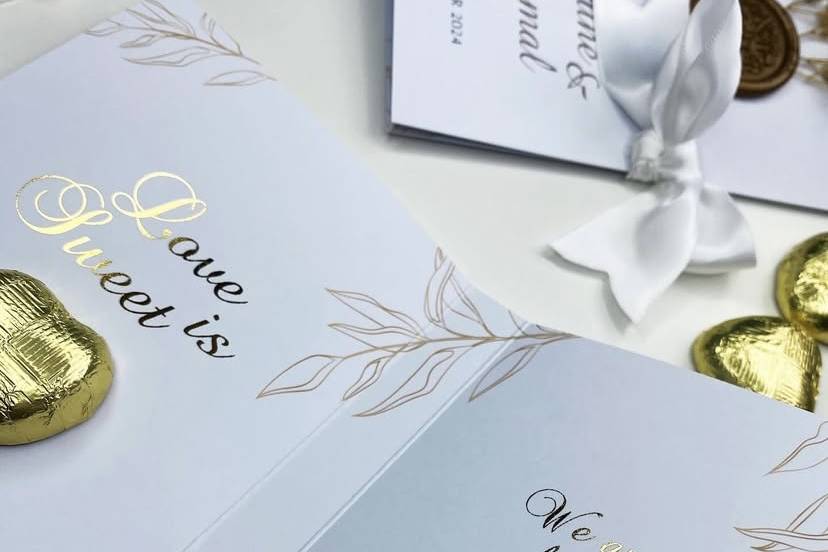 Chocolate favours booklet