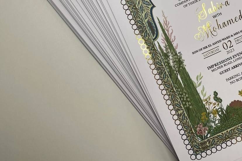 Mughal foiled invitation