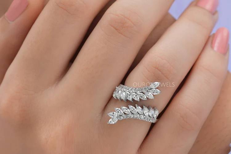 Marquise shape bypass ring