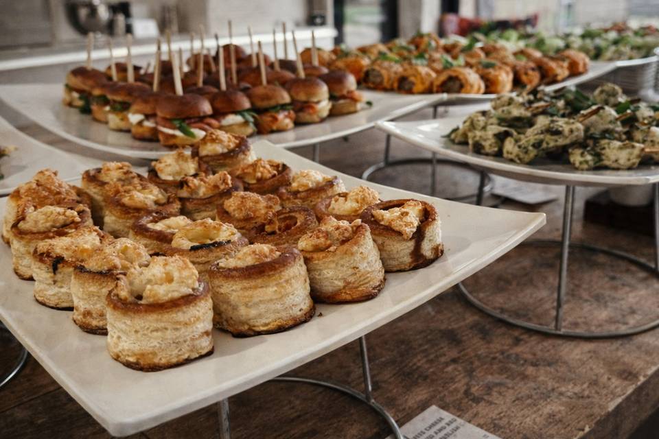 Hot finger food buffet