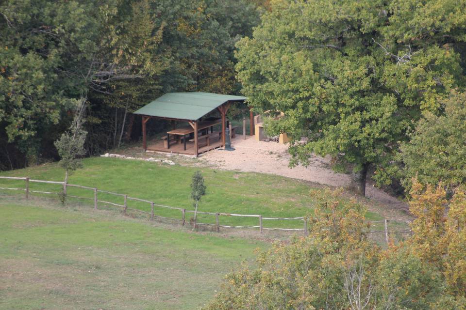 Barbecue hut at the lake