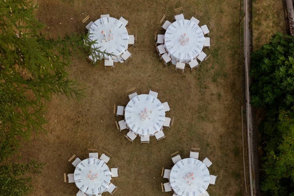 Tables for the wedding dinner