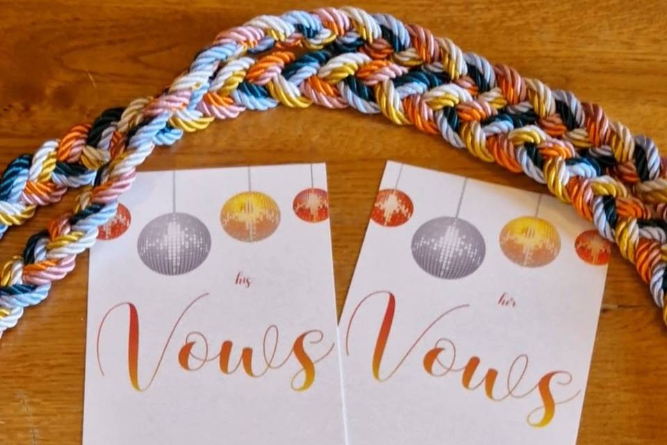 Vow Cards and Handtying Cord