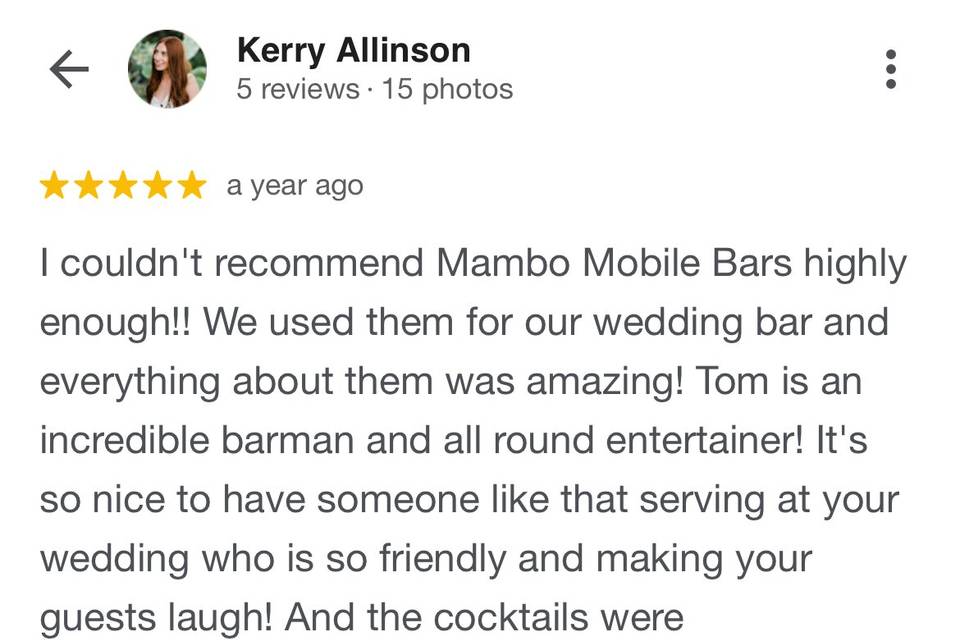 Wedding review