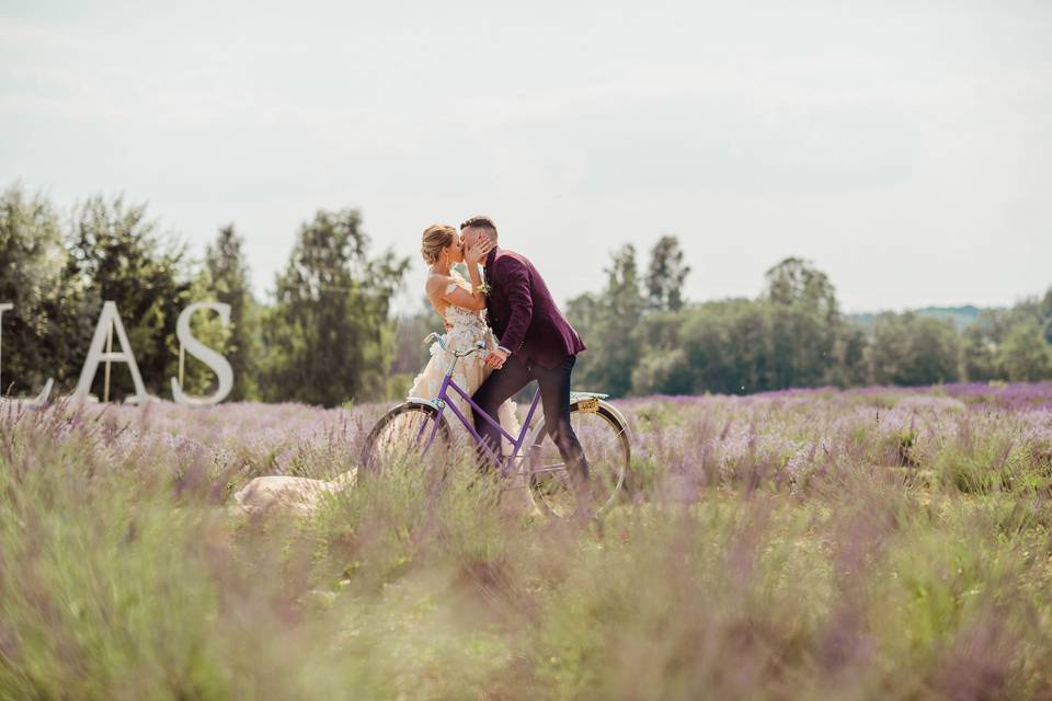 Lavender field wedding