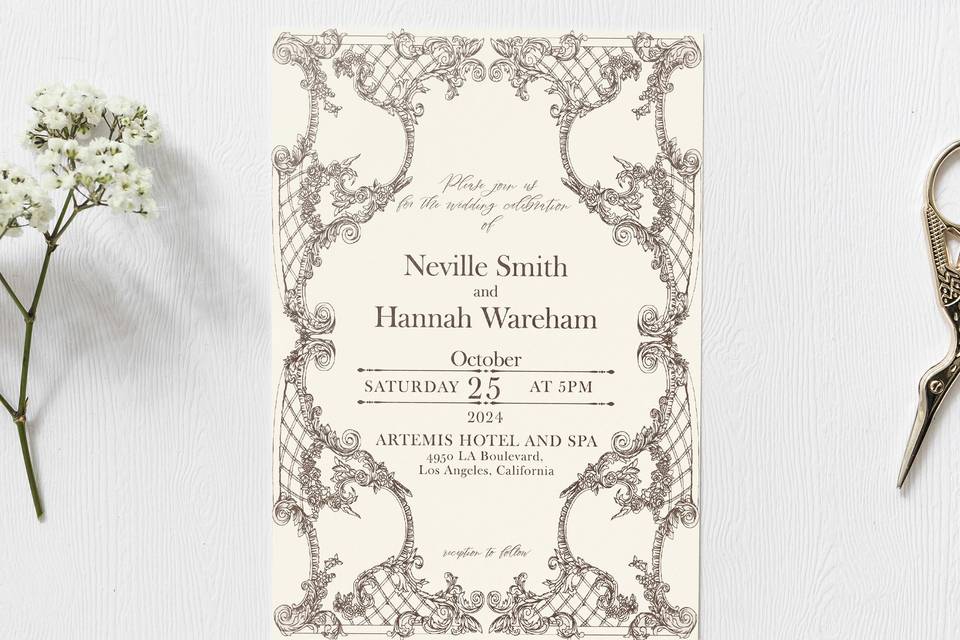 Baroque wedding invitations