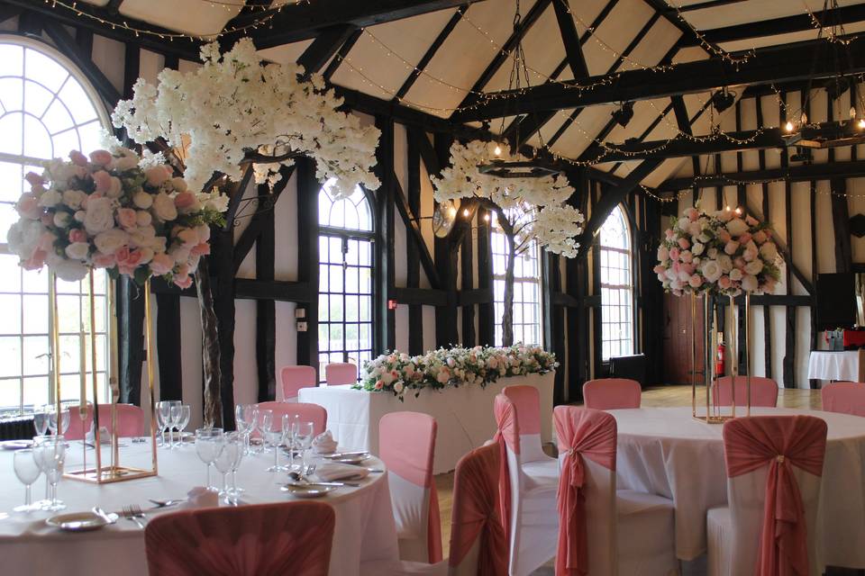 Blush pink wedding decor