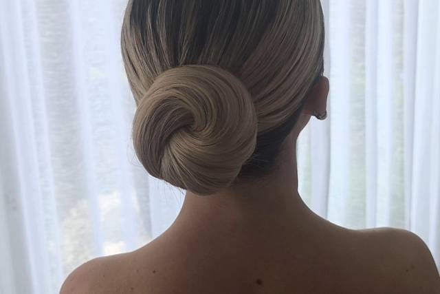 Sleek , elegant bun hairstyle
