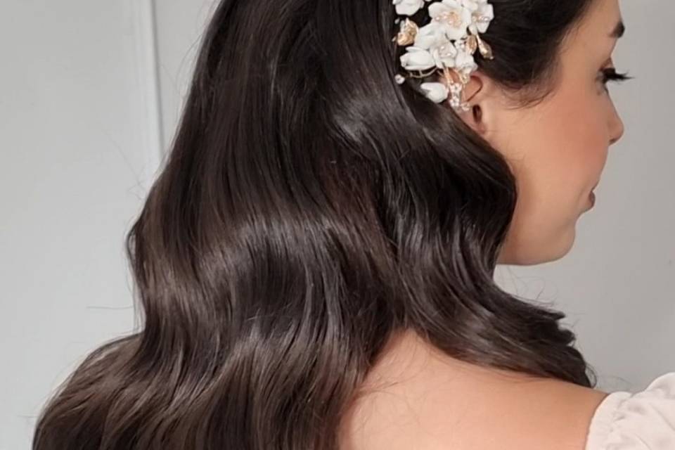 Bridal Hollywood waves hair