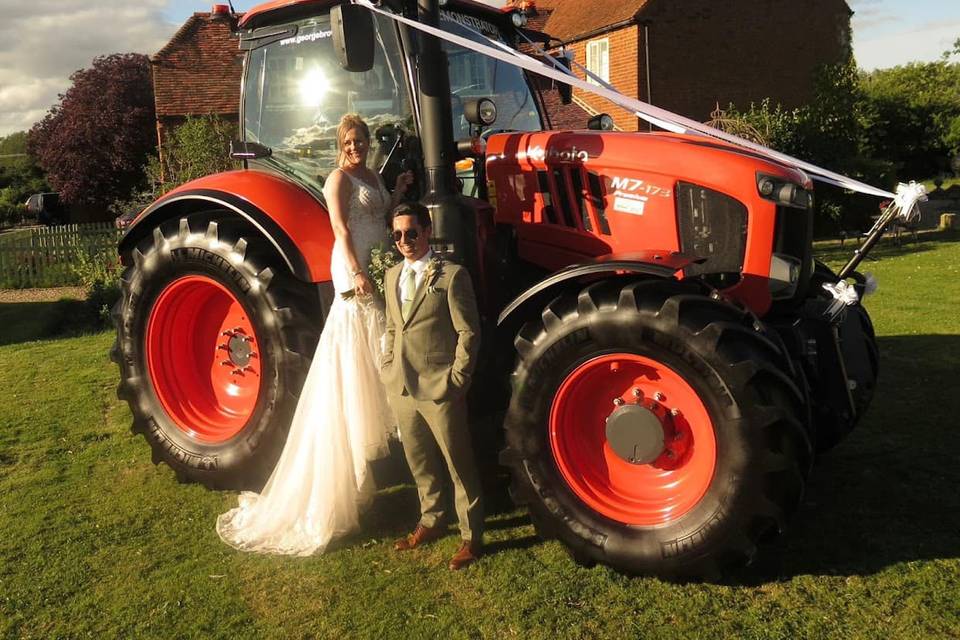 Tractor themed wedding