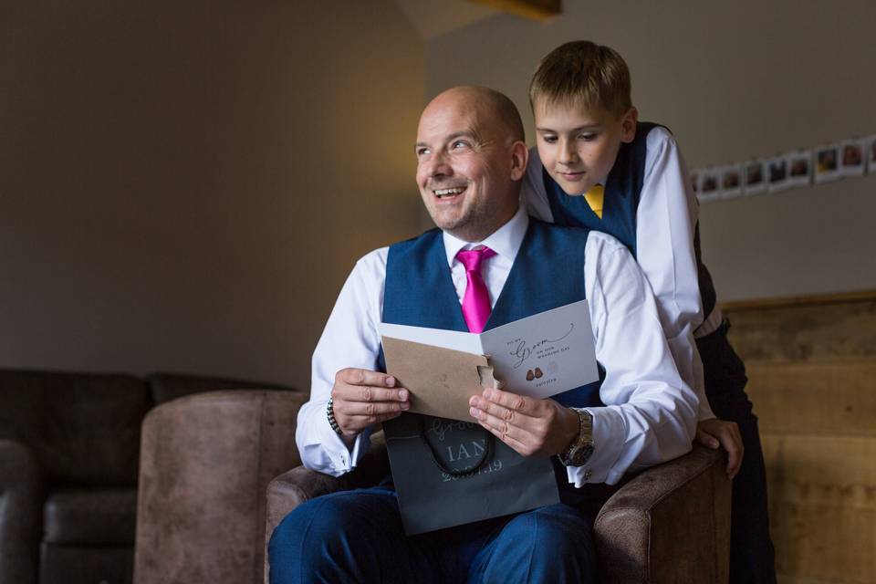 Groom and son