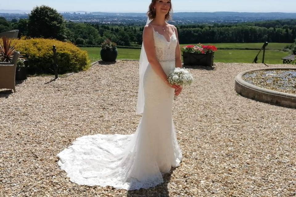 Holding bouquet