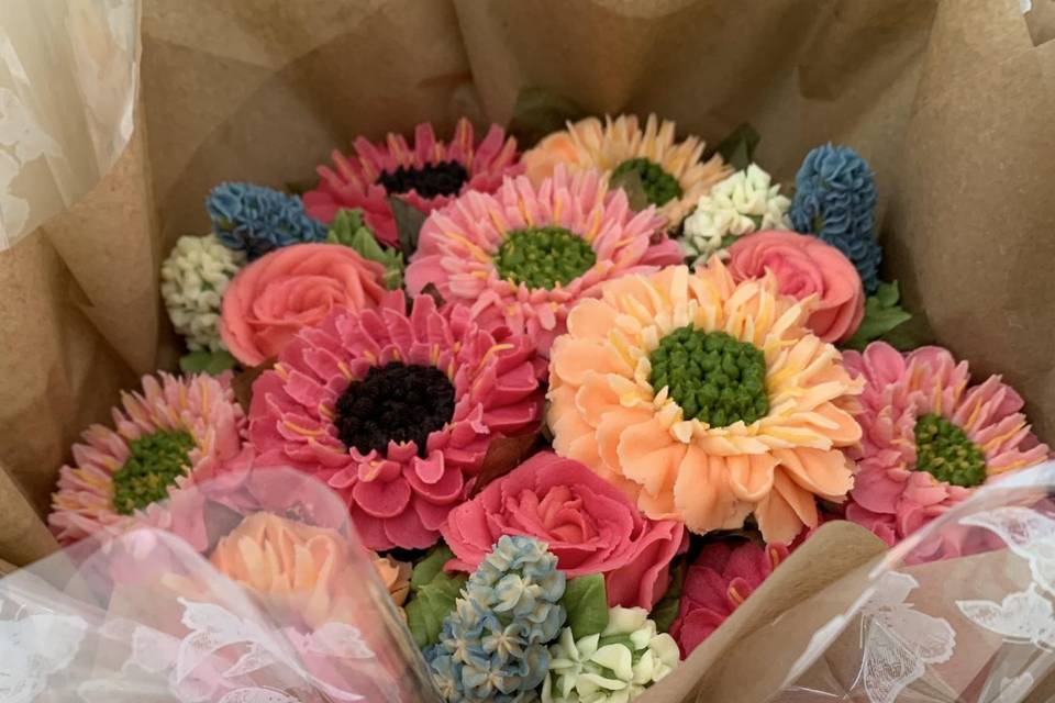 Gerbera Daisies Cupcake Bouque