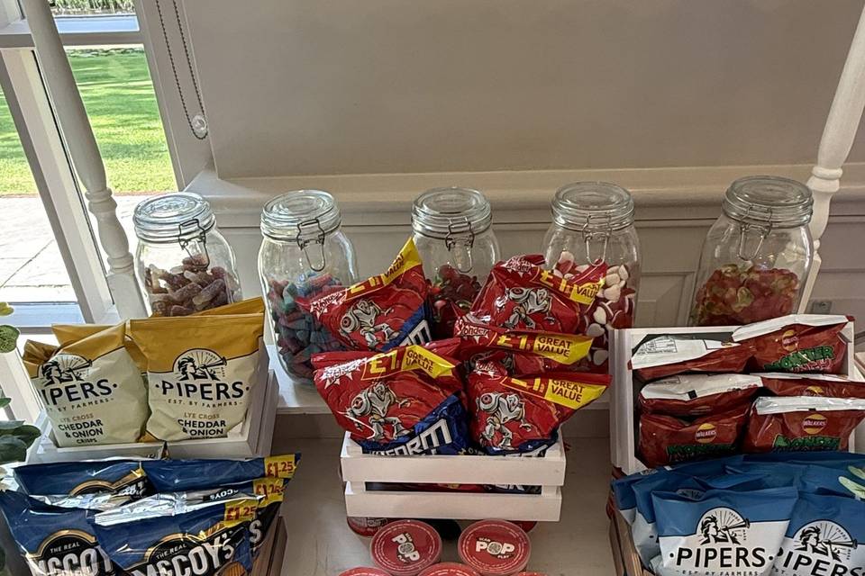 Candy crt with crisps