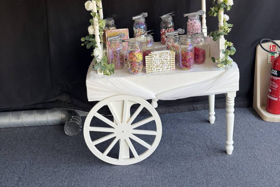 Candy cart with sweets