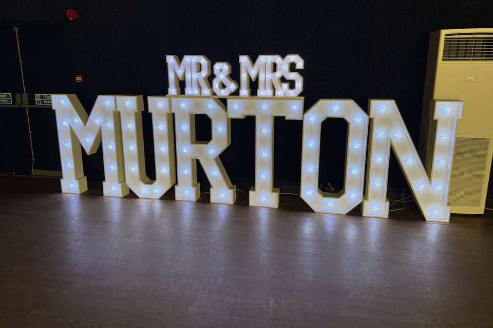 LED letters with topper