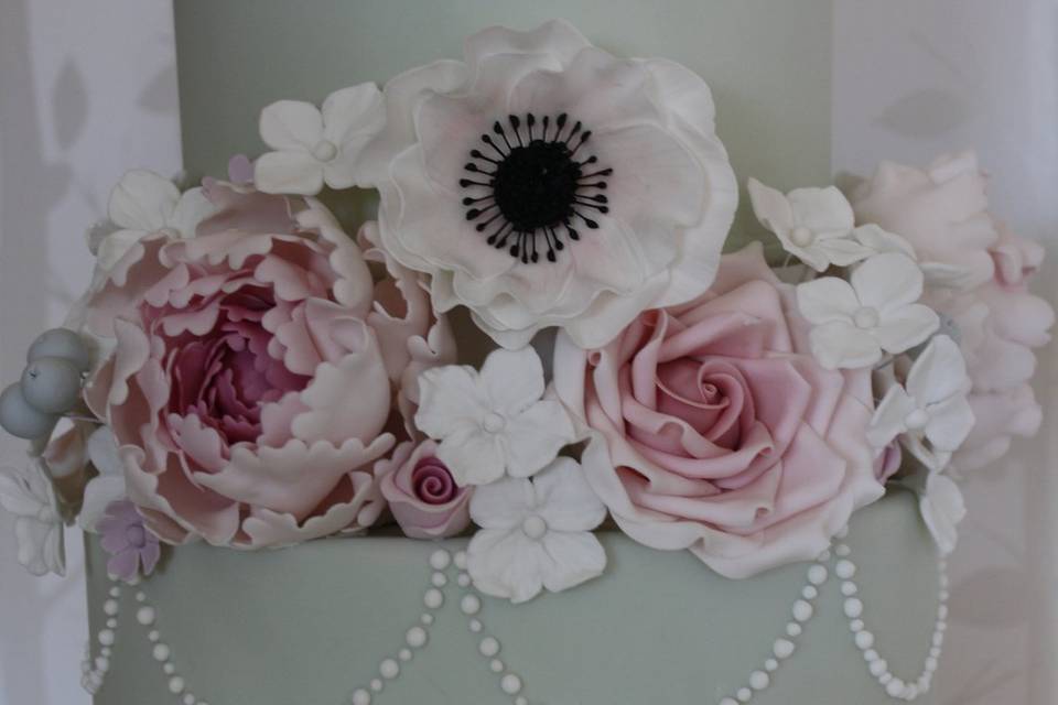 2 Tier floral cake