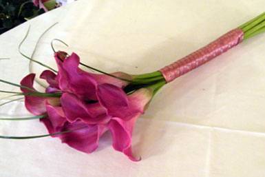 Pink Calla Lily and Bear Grass Bouquet