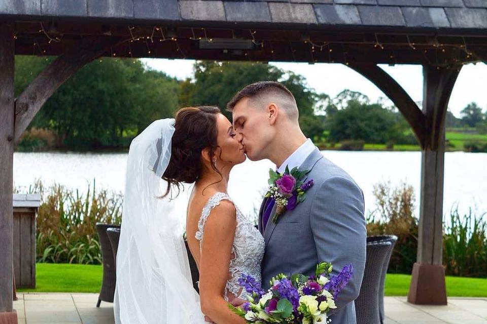 Bride and Groom lakeside