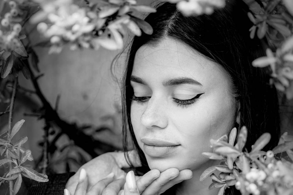 Wedding portrait in B and w