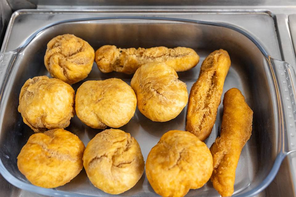 golden fried dumplings fritters