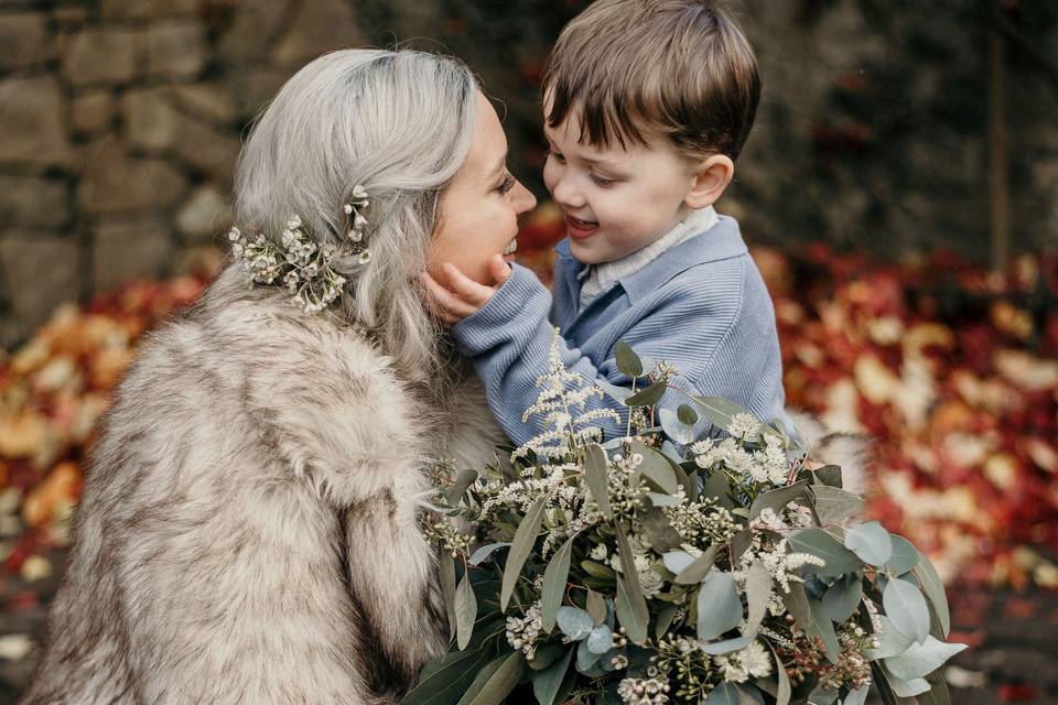 Bride & son moment