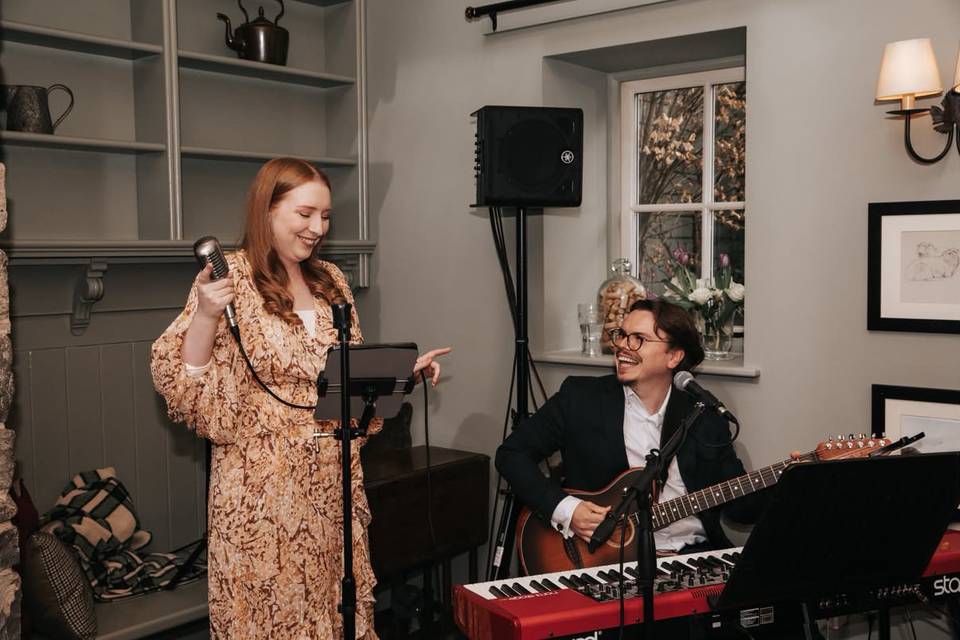 Singing at drinks reception