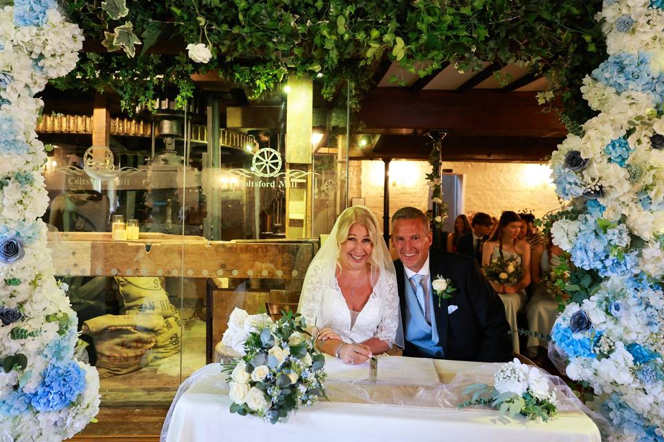 Signing the register