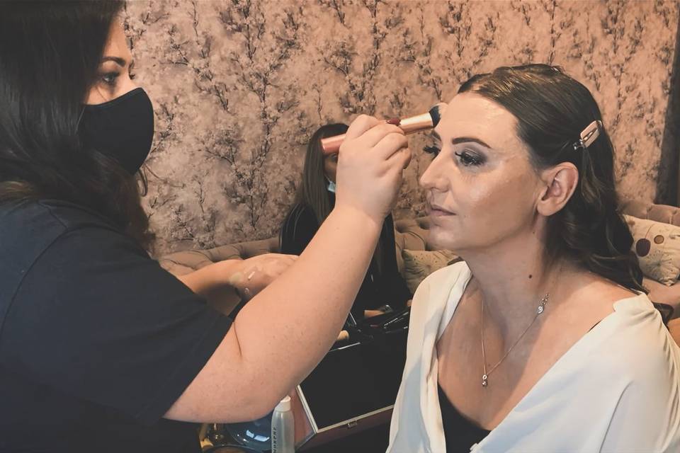 The bride getting ready