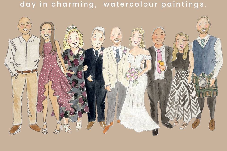 Live wedding illustration