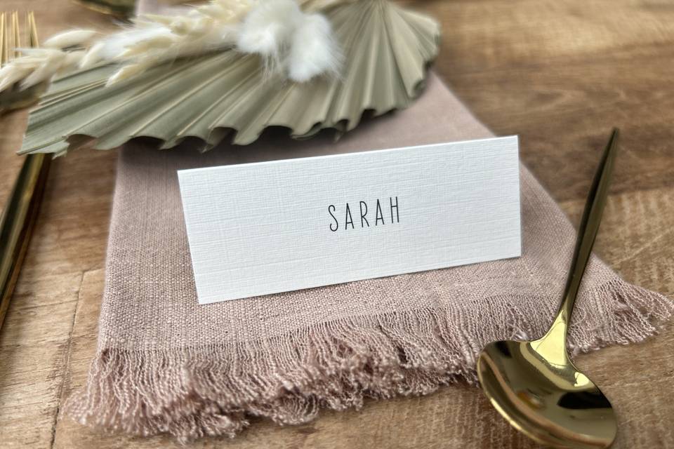 Name places on textured card