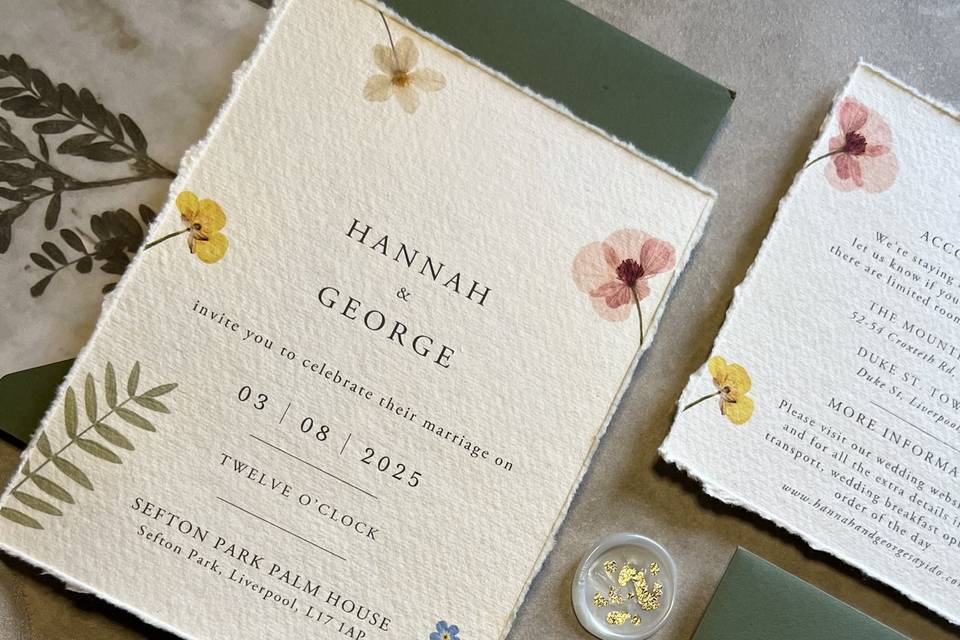 Wildflower boho invitations