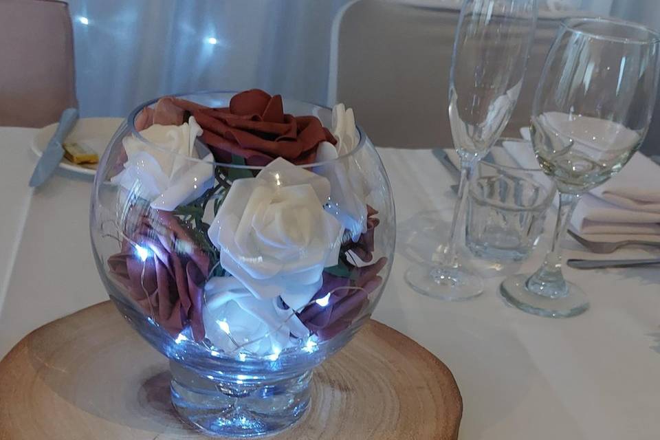 Fishbowl floral centrepiece