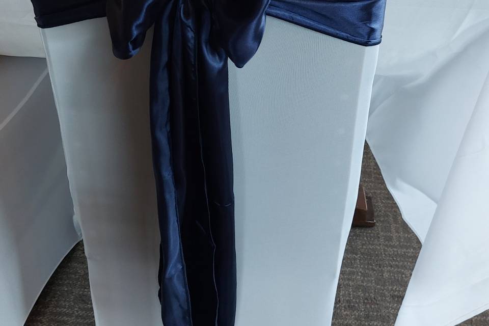 Navy satin sash