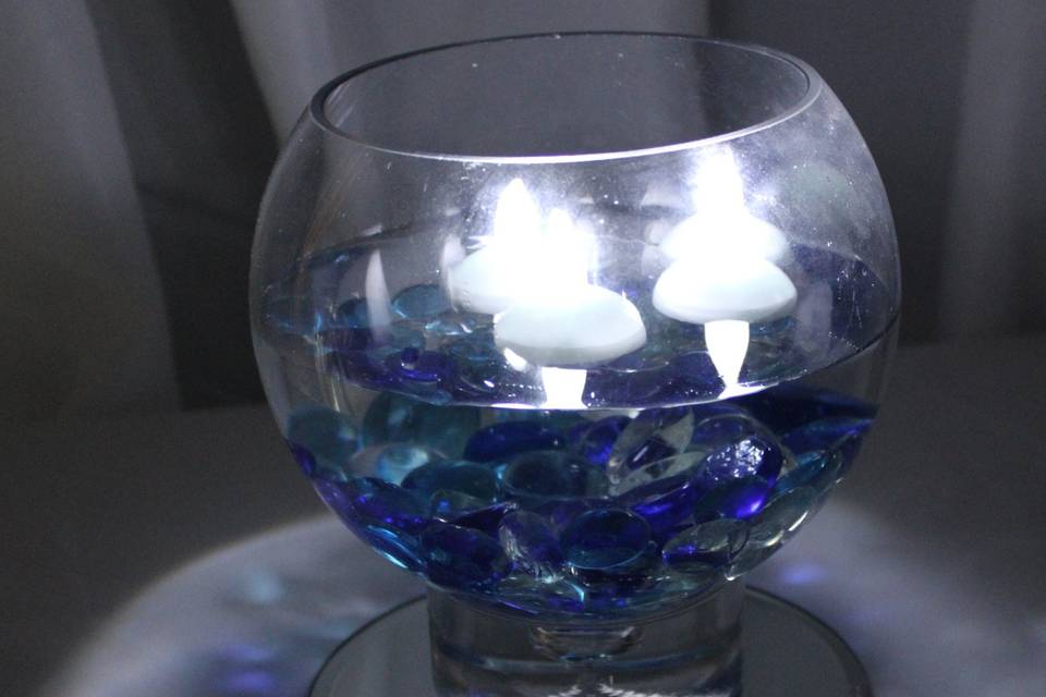 Fishbowl with LED float candle