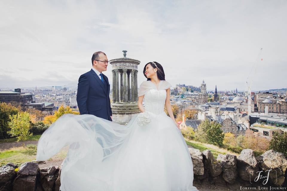 Wedding day photo in Edinburgh