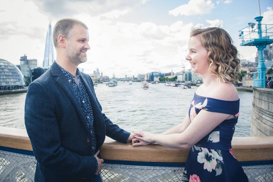 Tower bridge engagement photo