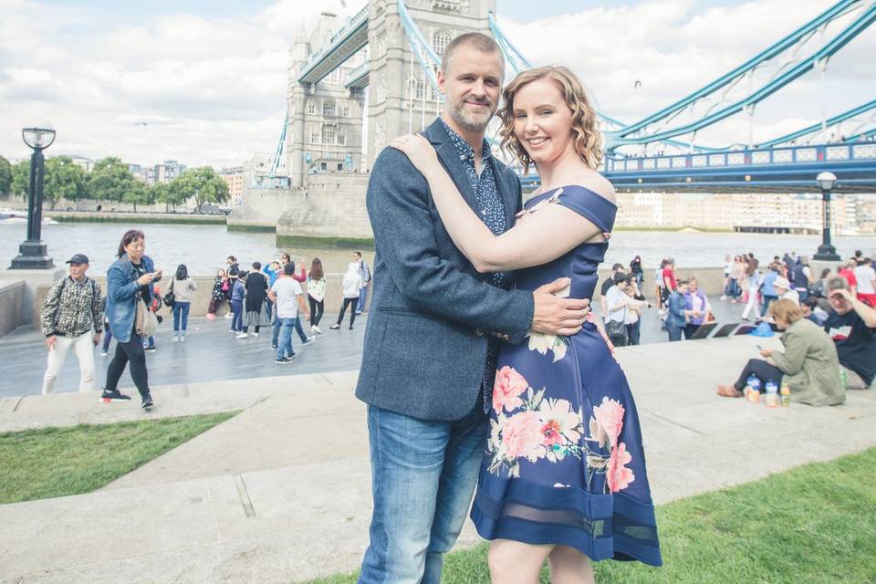 Tower bridge engagement photo