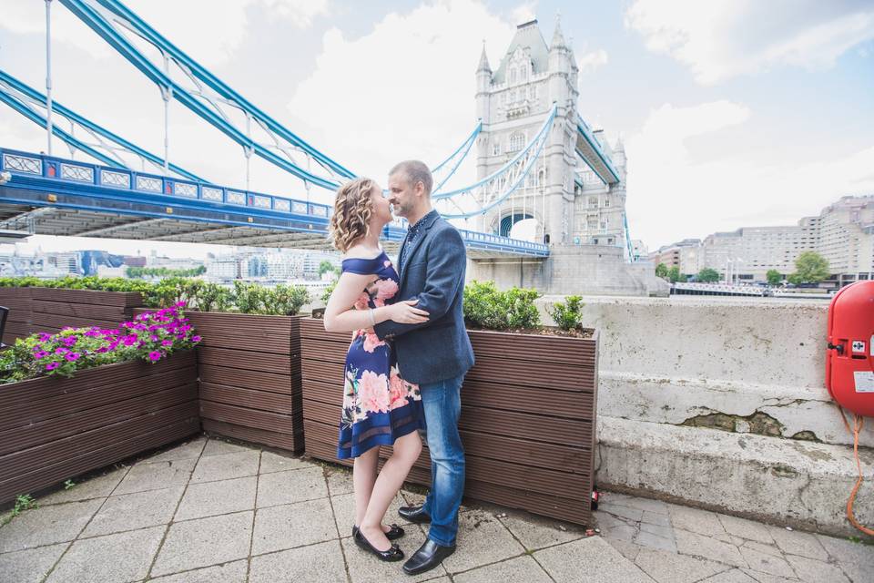 Tower bridge engagement photo