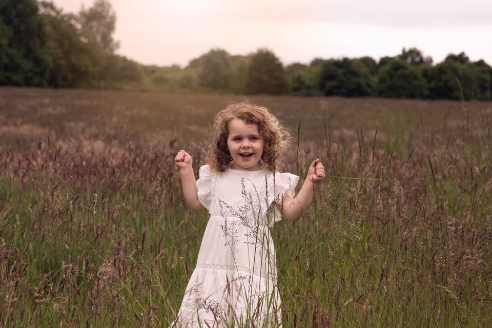 Child in a field