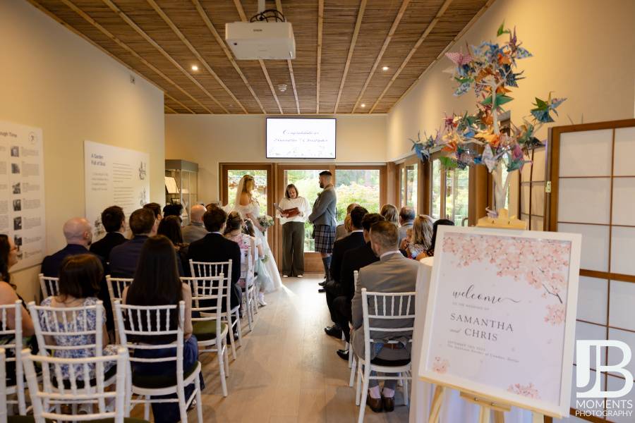 An indoor ceremony